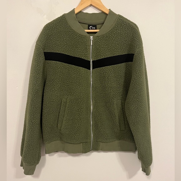 Zyia Active Flying V High Pile Fleece Bomber Jacket XL - Picture 5 of 15